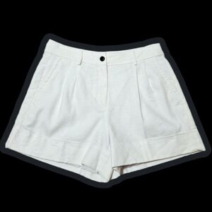 J. CREW Remi Short In Stretch Linen Blend, Size 10, White